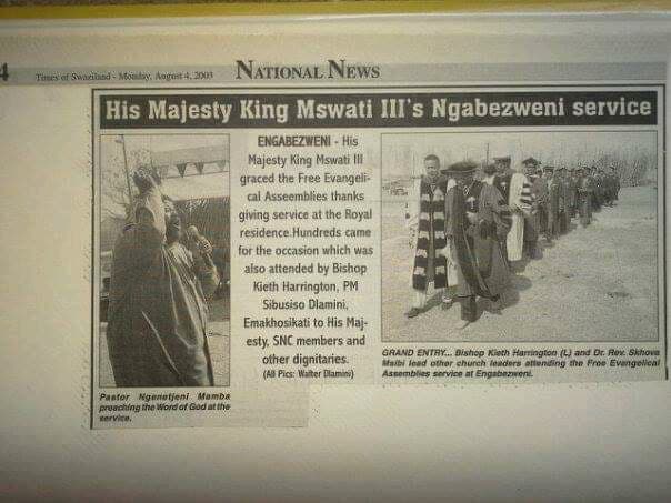 His Majesty King Mswati III's Ngabezweni Service
